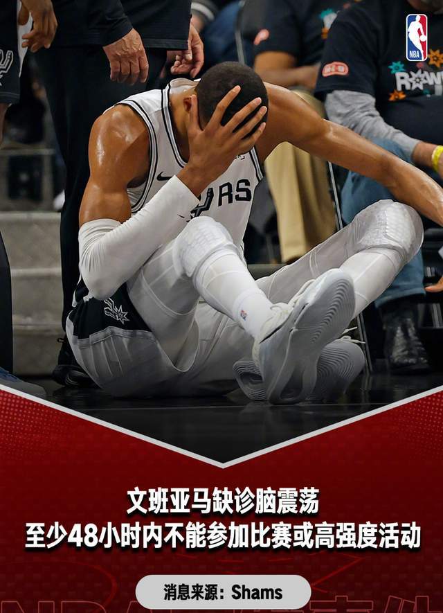 文班亚马伤退马刺惨败开拓者 系列赛陷入胶着